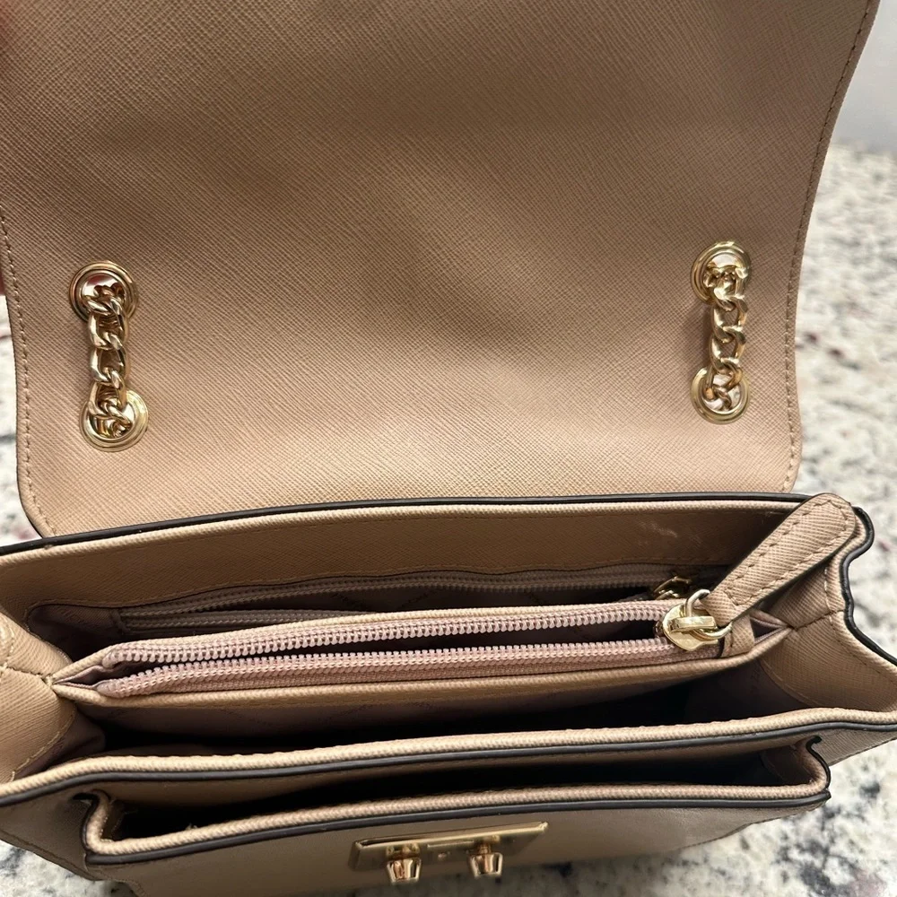 Michael Kors Tan Crossbody Bag with Gold Details